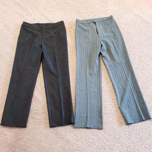 x2 Pairs Black & Gray Vertical Striped Work Pants